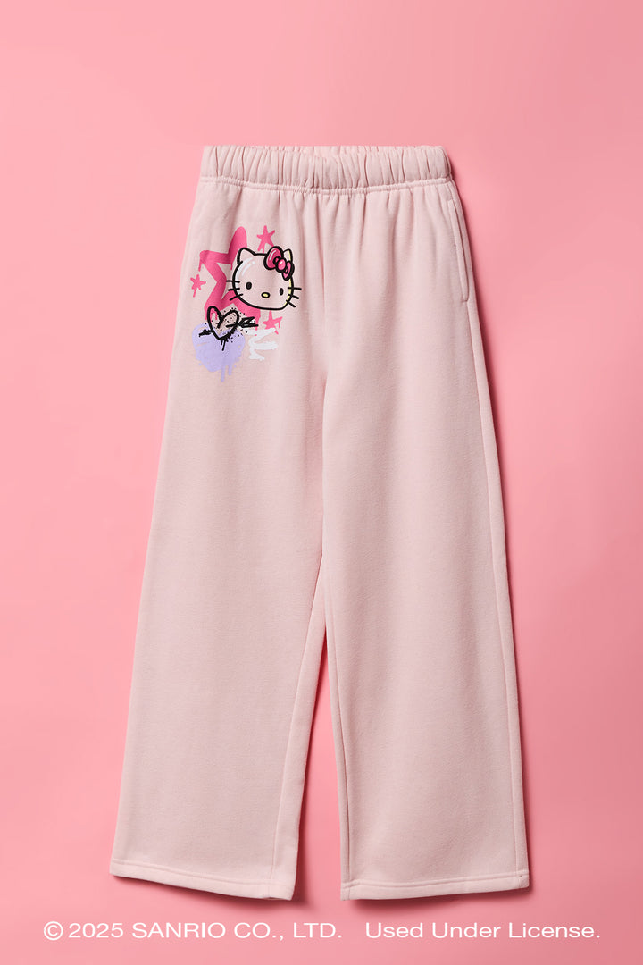 Hello Kitty® Girls Puff Print Wide Leg Sweatpant