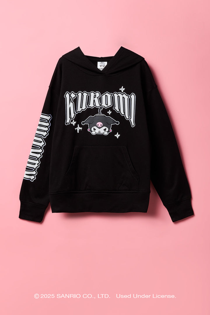 Haut à capuchon en molleton à imprimé Kuromi™ avec pierres du Rhin pour fille