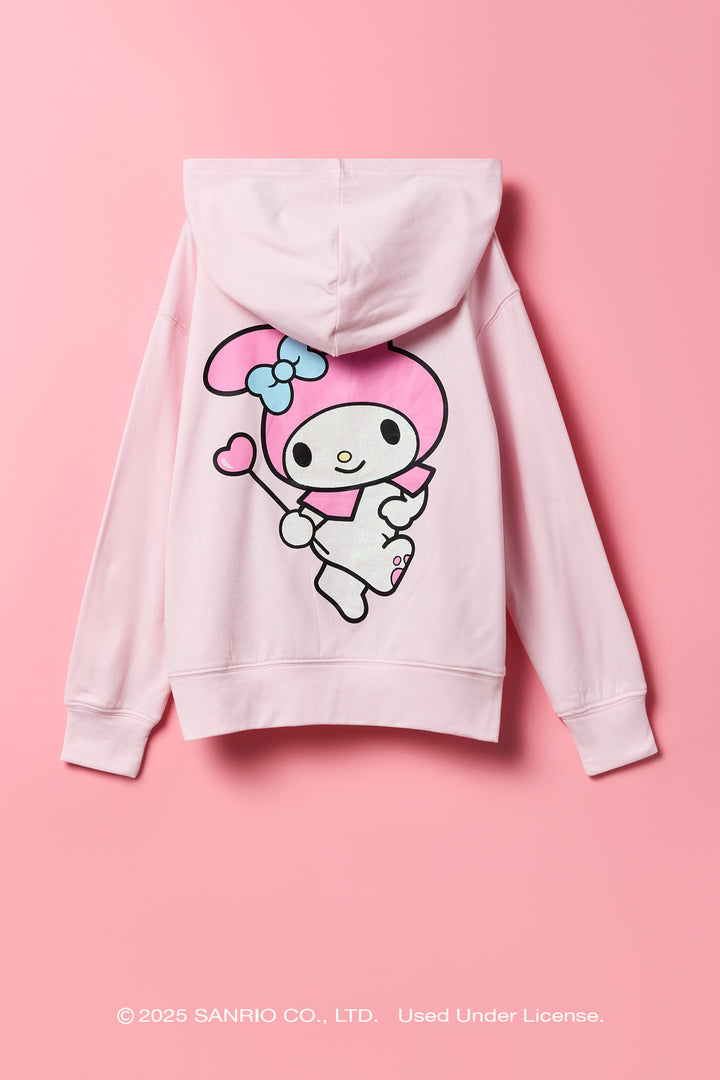 My Melody™ Girls Glitter Graphic Fleece Hoodie
