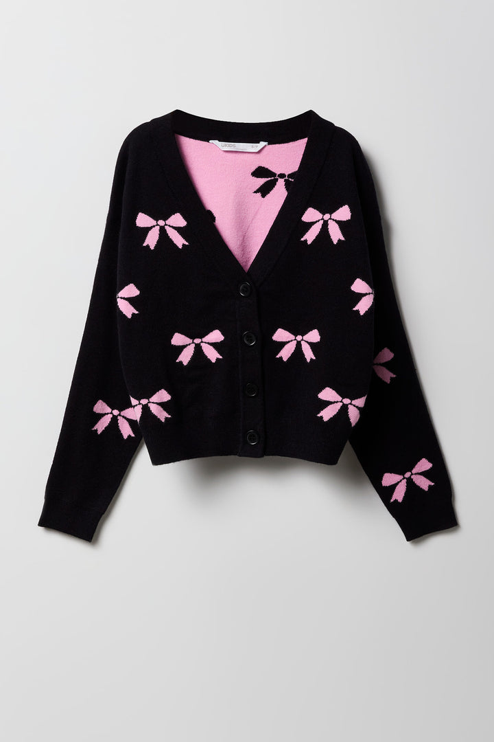 Girls Jacquard Knit Cardigan