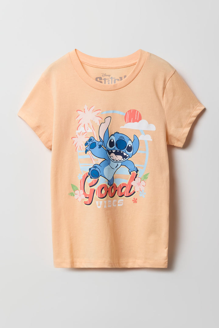 T-shirt à imprimé Stitch Good Vibes pour fille