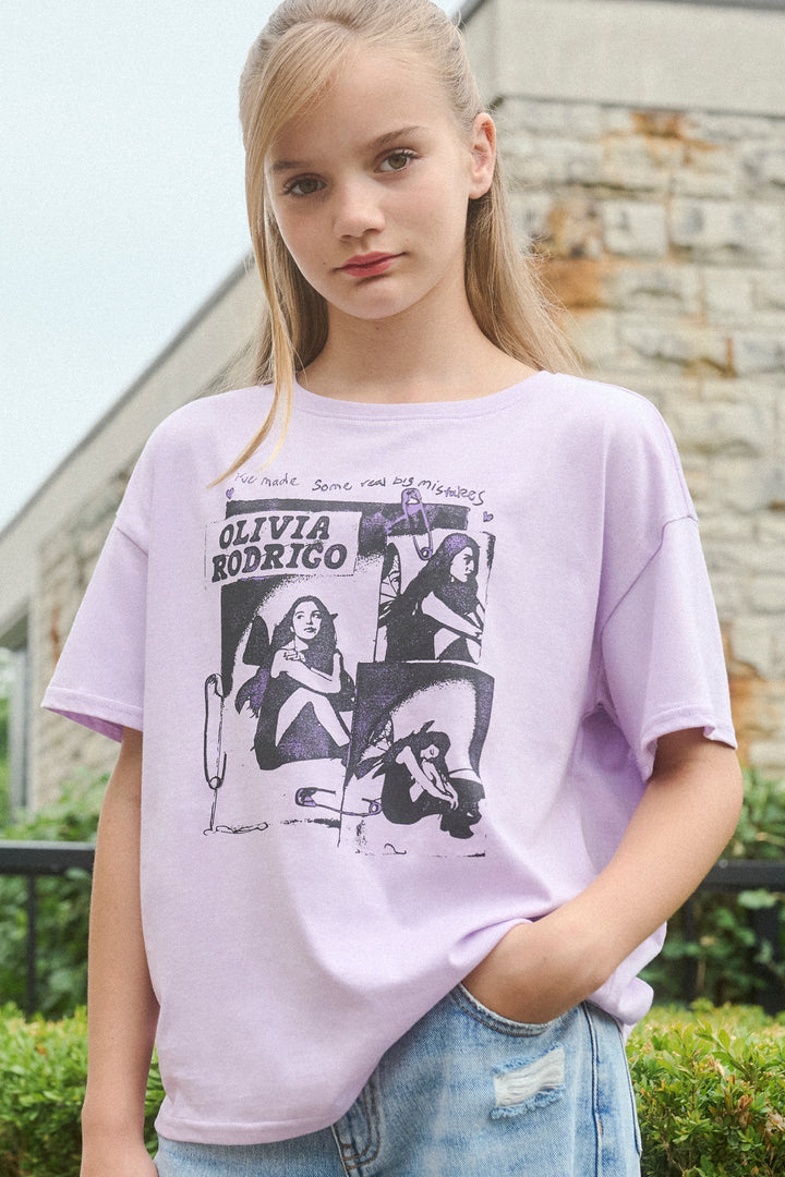 T-shirt surdimensionné à imprimé Olivia Rodrigo pour fille