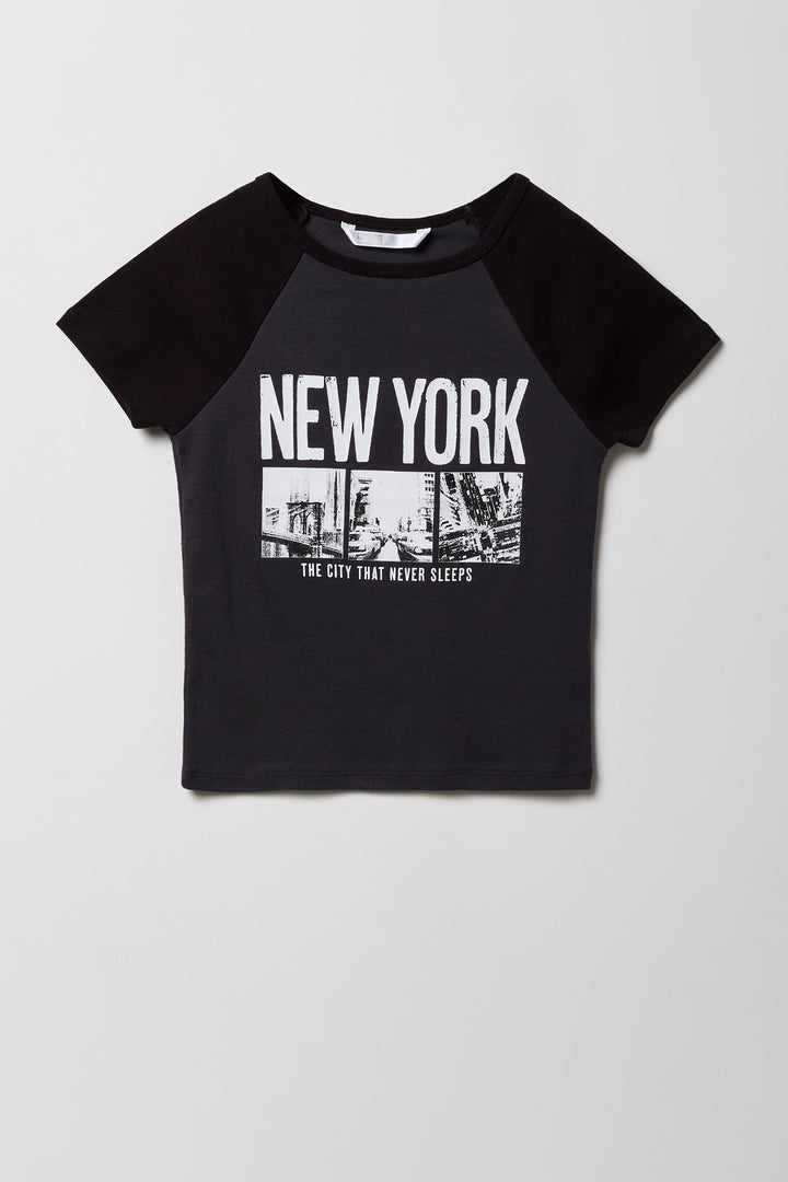 T-shirt raglan imprimé pour fille
