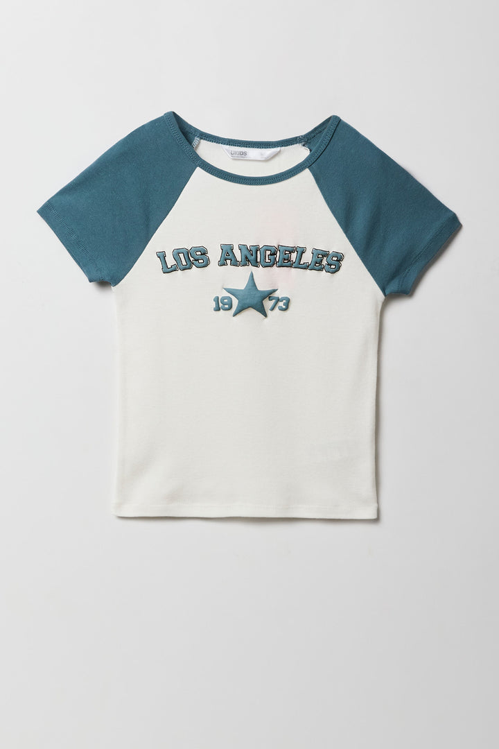 Girls Puff Print Raglan T-Shirt