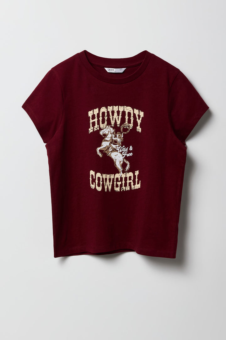 T-shirt à imprimé Howdy Cowgirl pour fille