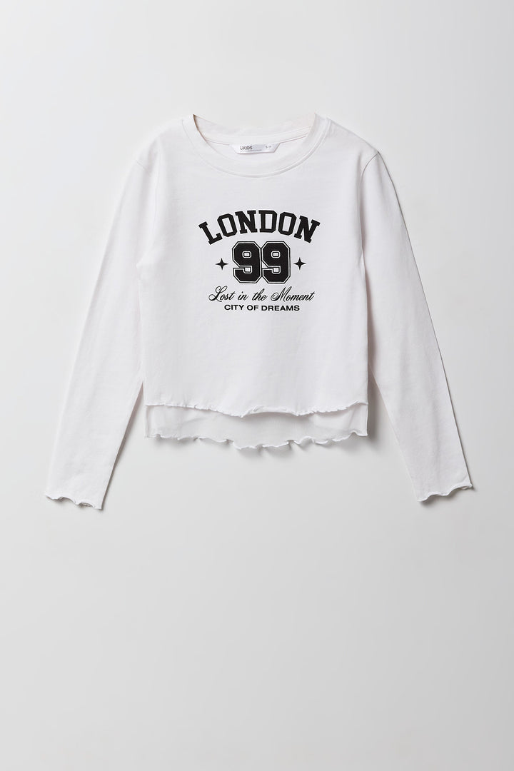 Girls Graphic Layered Long Sleeve Top