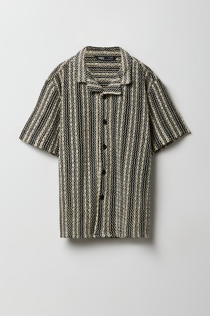 Haut en tricot texturé boutonné pour garçons