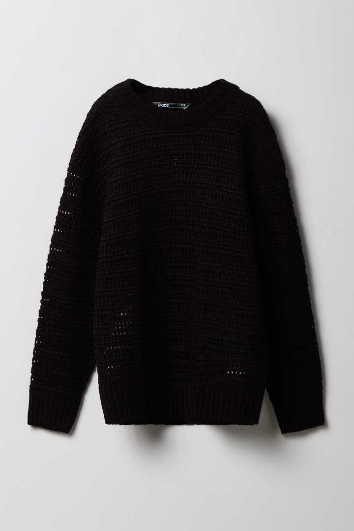 Chandail en tricot ouvert pour garçons