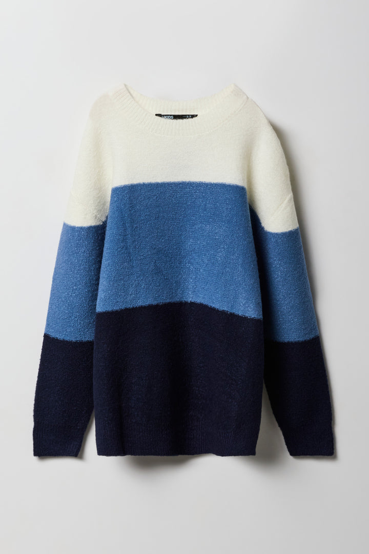 Chandail en tricot mousseux à blocs de couleurs pour garçons