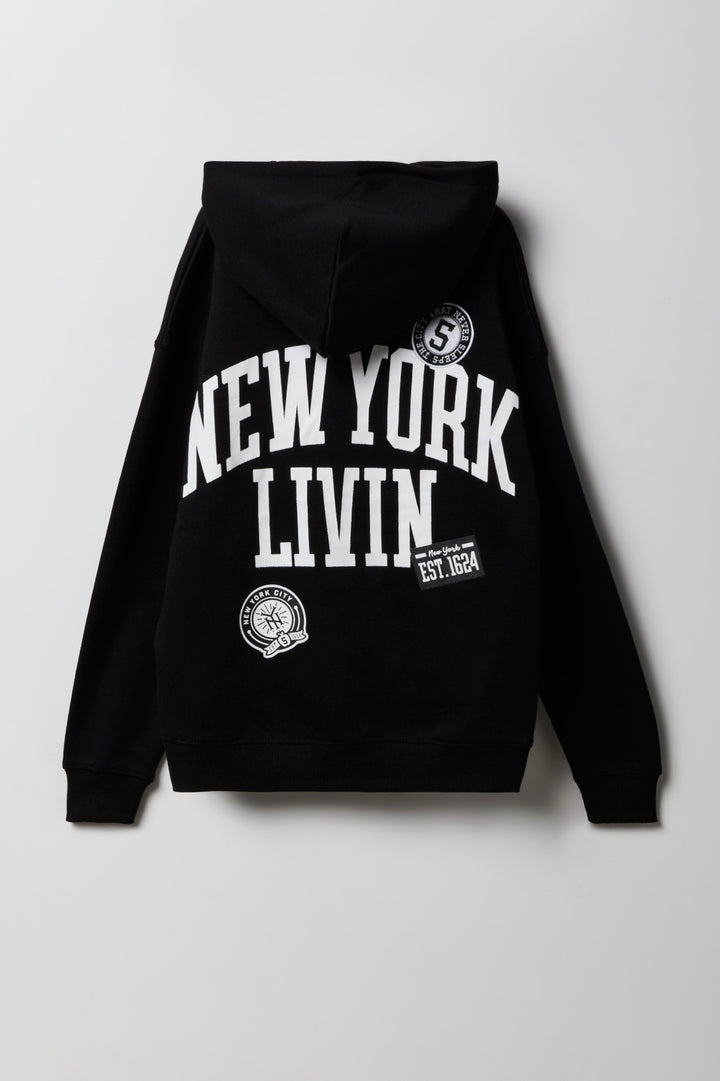 Kids NYC Graphic Embroidered Fleece Hoodie