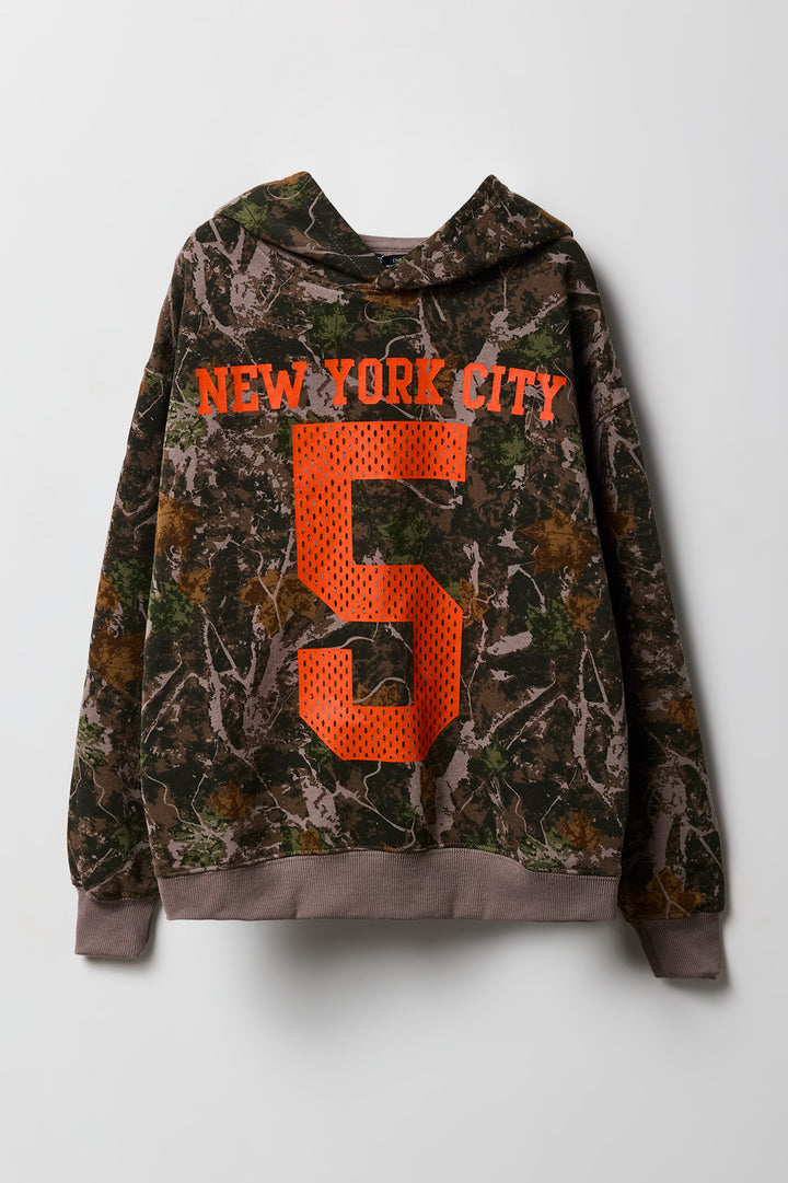 Haut à capuchon en molleton avec motif camouflage pour enfant
