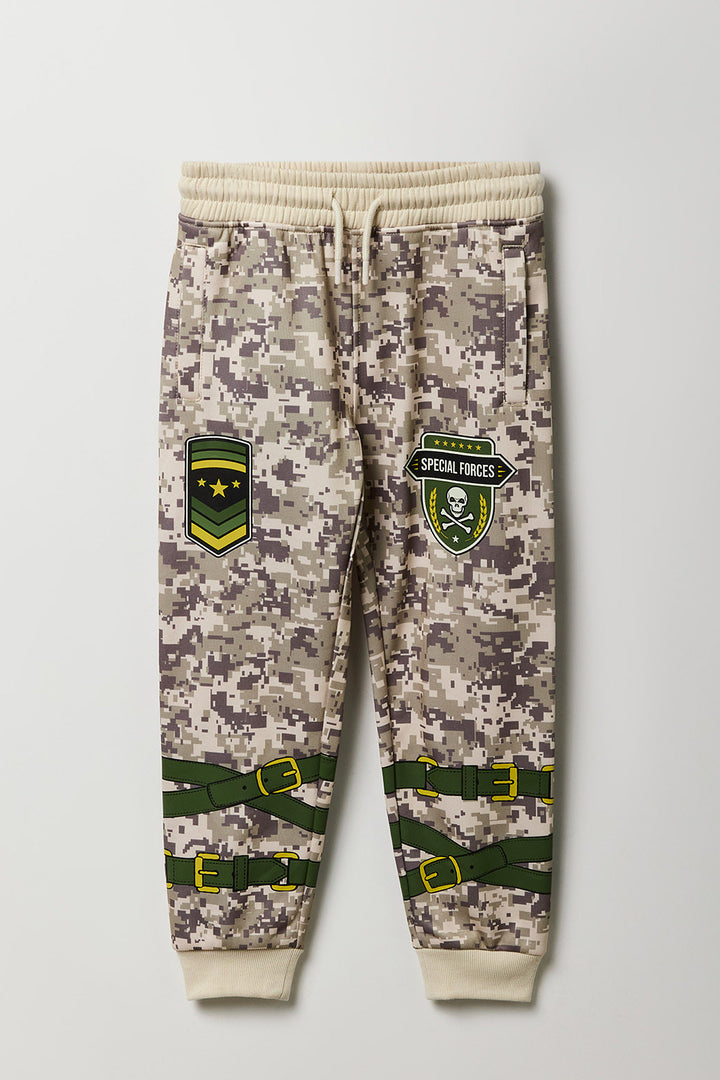 Jogger en molleton avec imprimé armée pour enfants