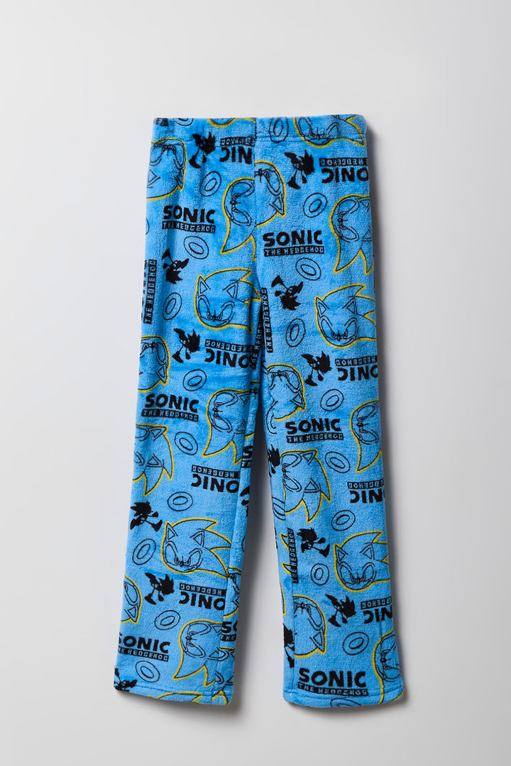 Kids Sonic Print Plush Pajama Pant