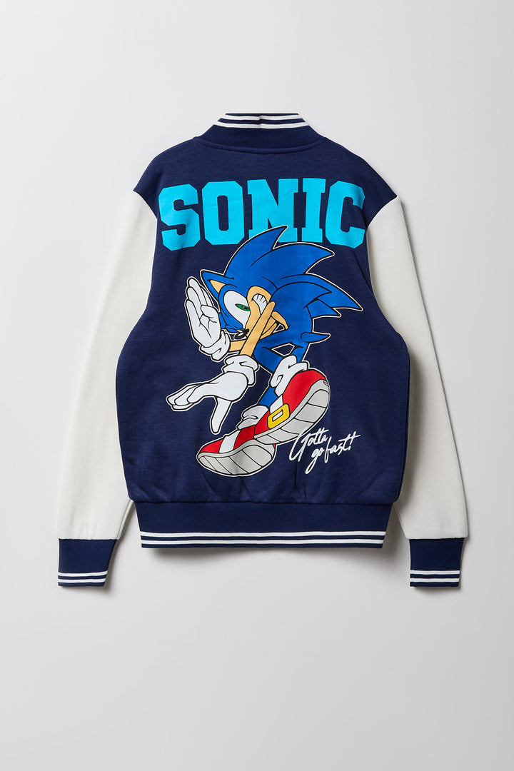 Kids Sonic Graphic Fleece Varsity Jacket