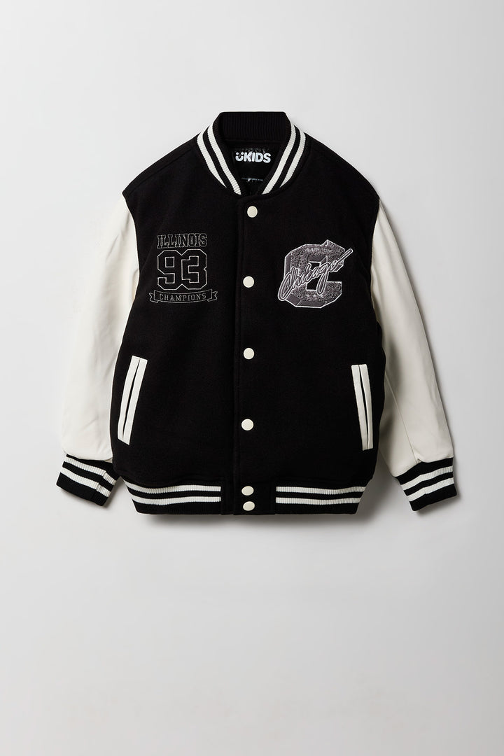 Boys Embroidered Varsity Jacket