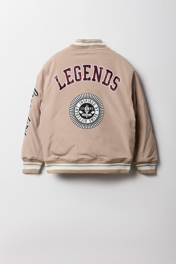 Boys Chenille Embroidered Bomber Jacket