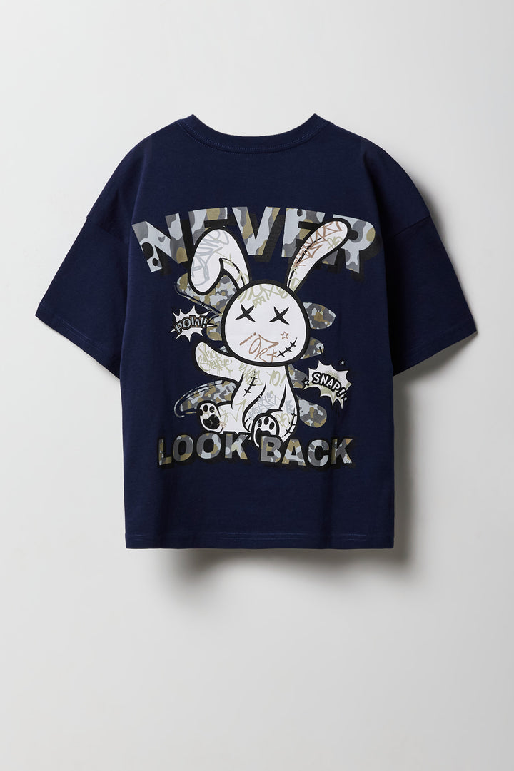 T-shirt à imprimé Never Look Back Bunny pour enfant