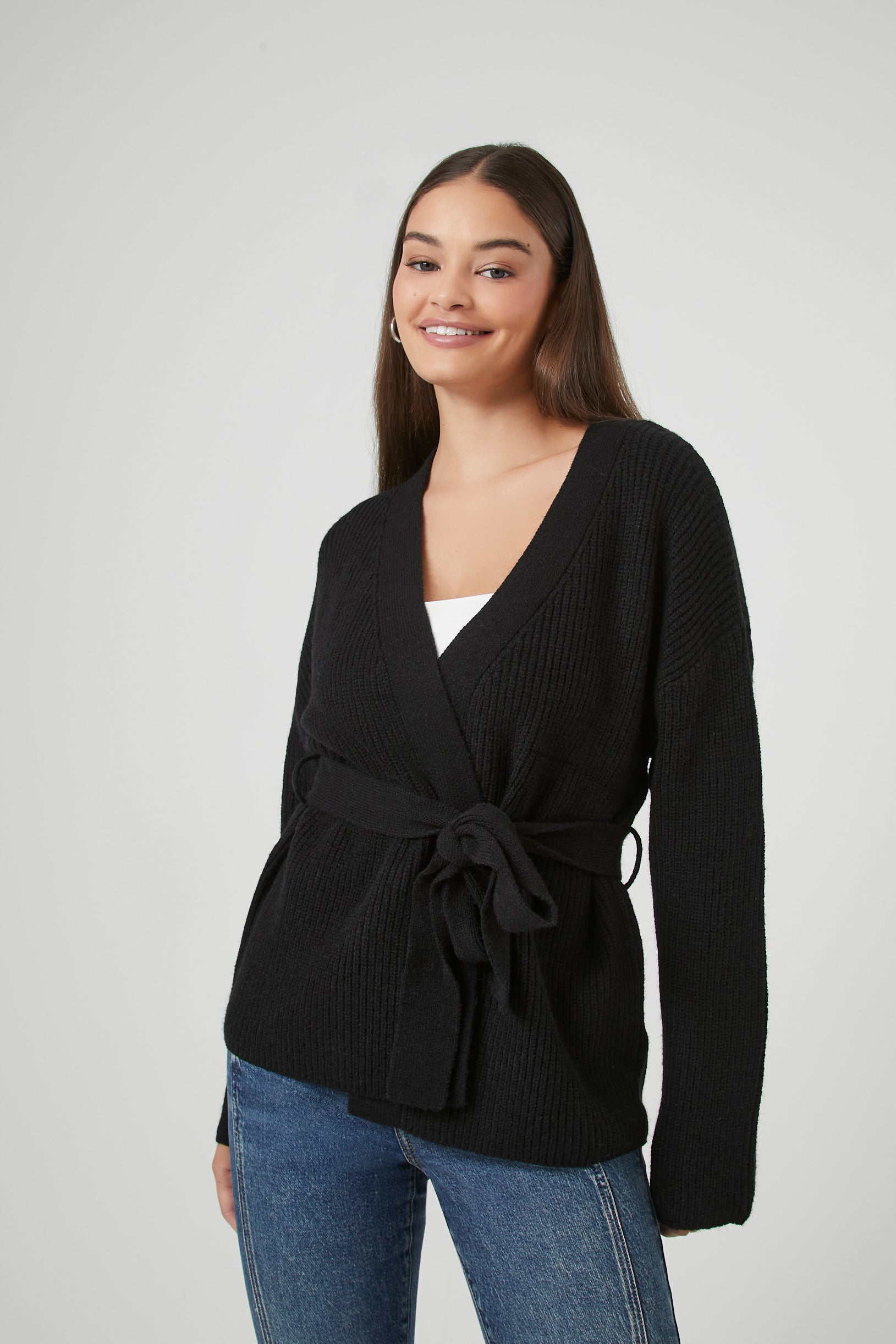 Cardigan cache coeur avec ceinture