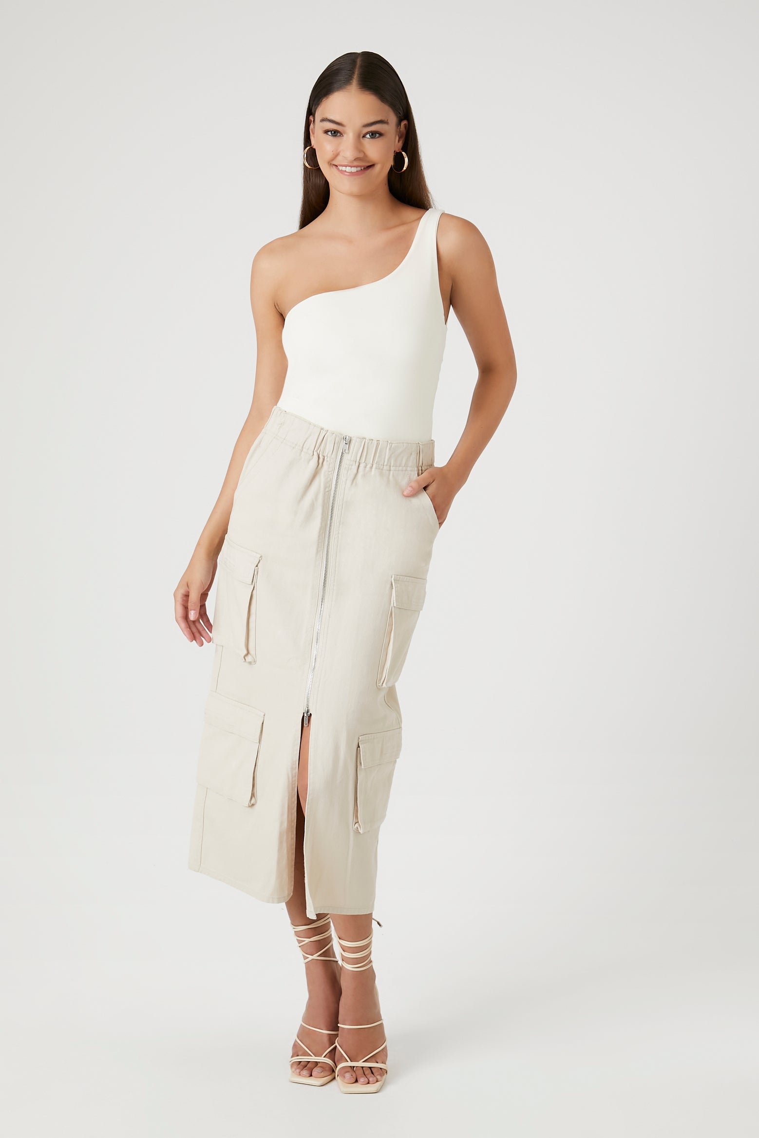 Front Zip Cargo Midi Skirt – Urban Planet