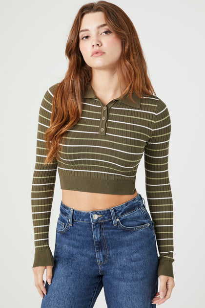 Striped Cropped Sweater
