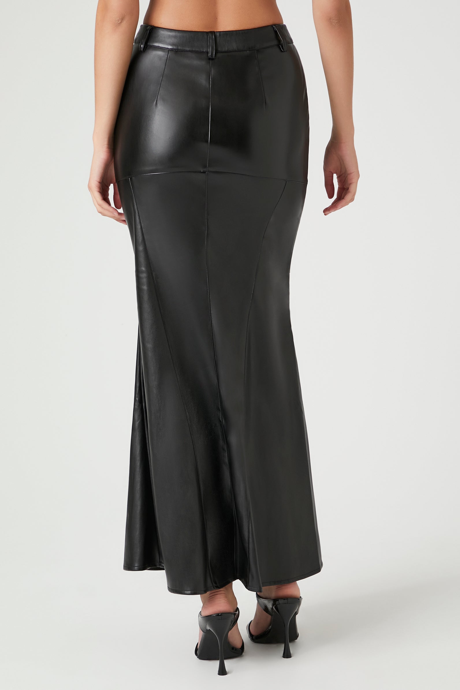 Faux Leather Mermaid Maxi Skirt