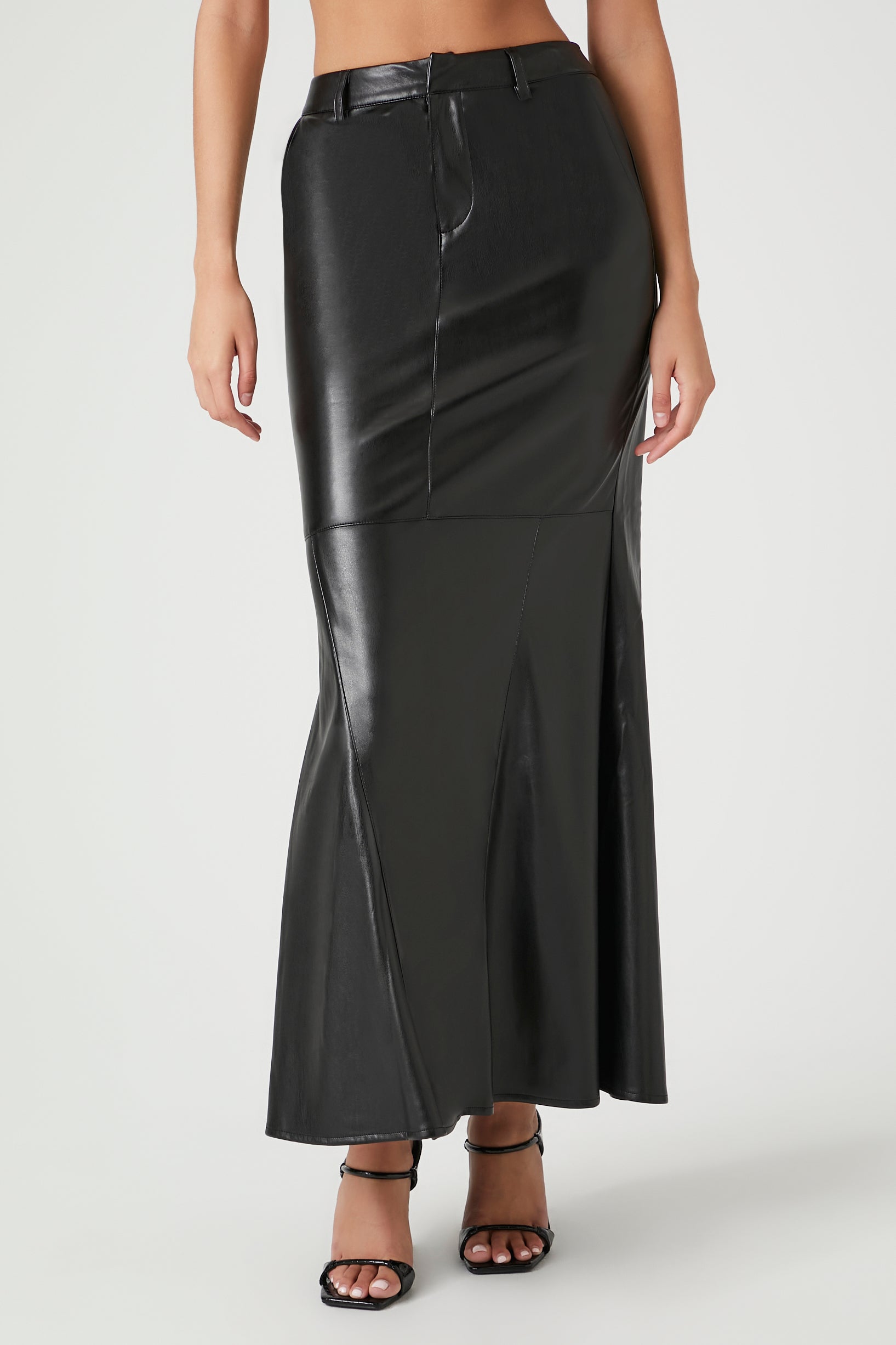 Faux Leather Mermaid Maxi Skirt