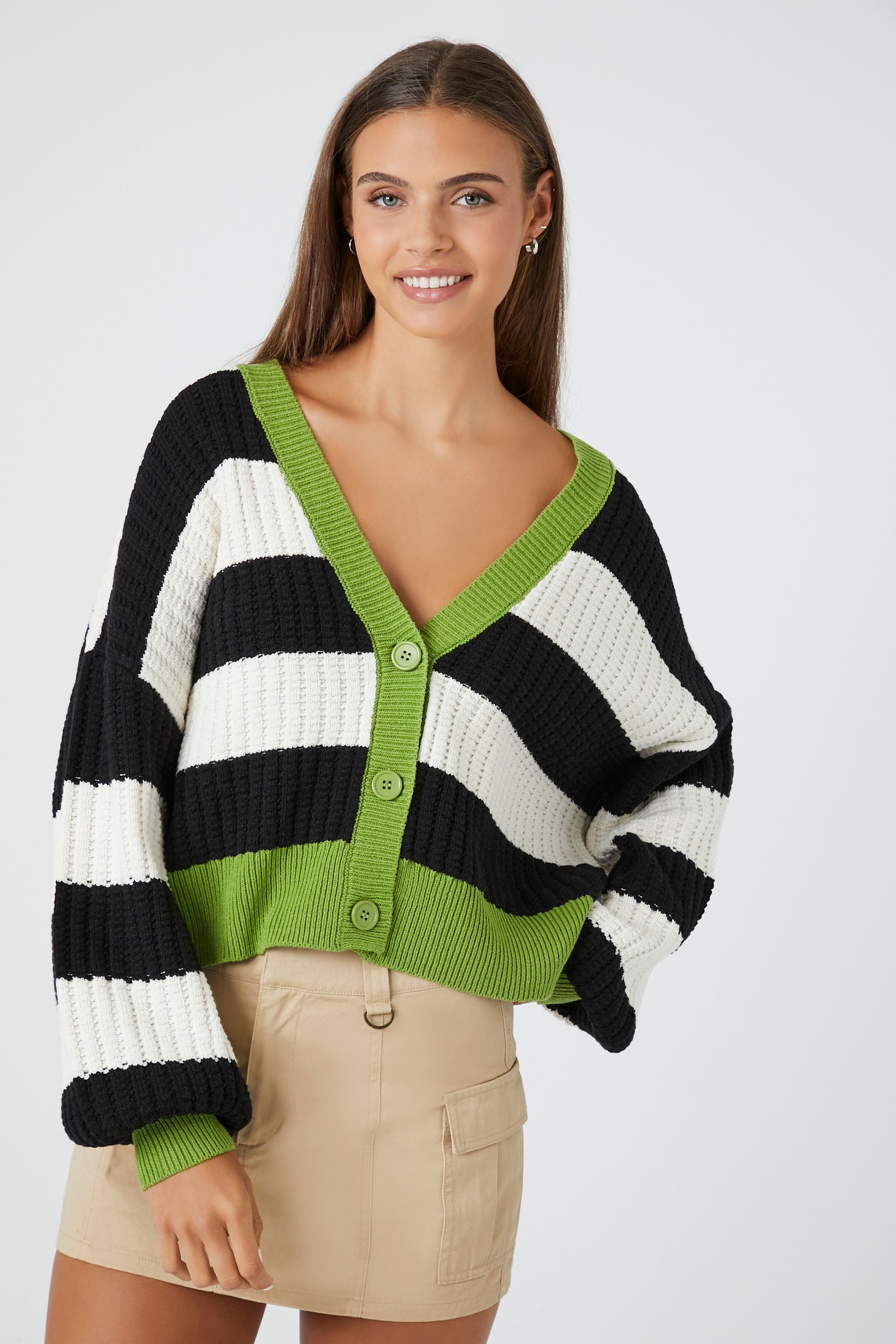 Striped Knit Button Up Cardigan – Urban Planet