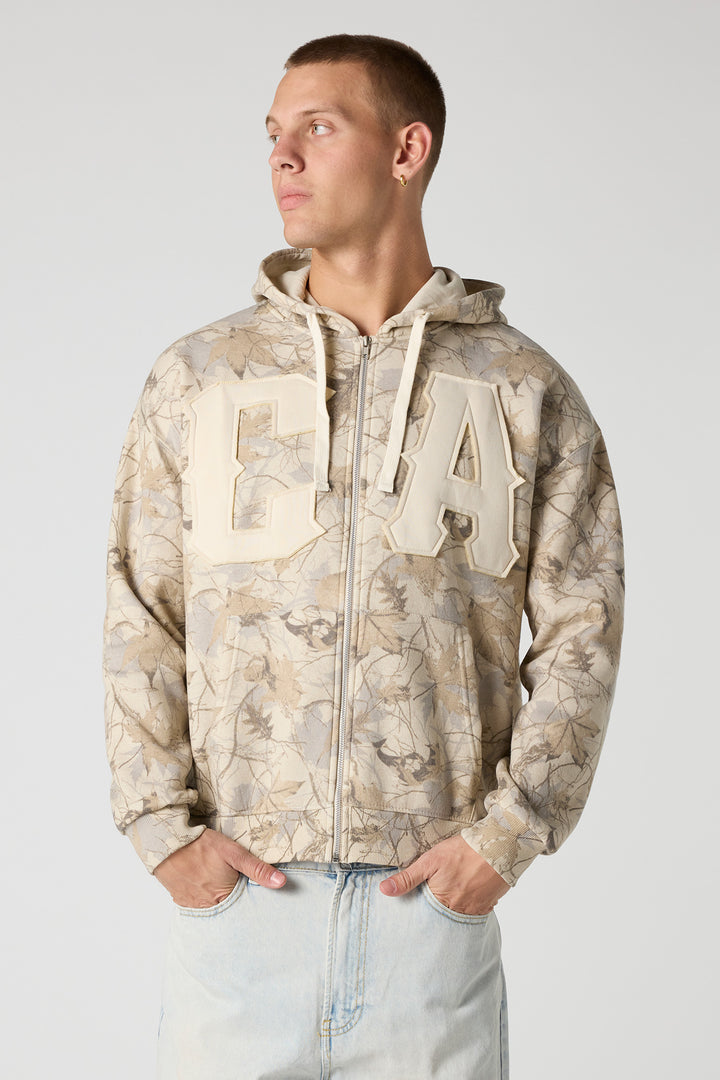 CA Patch Camo Zip-Up Hoodie