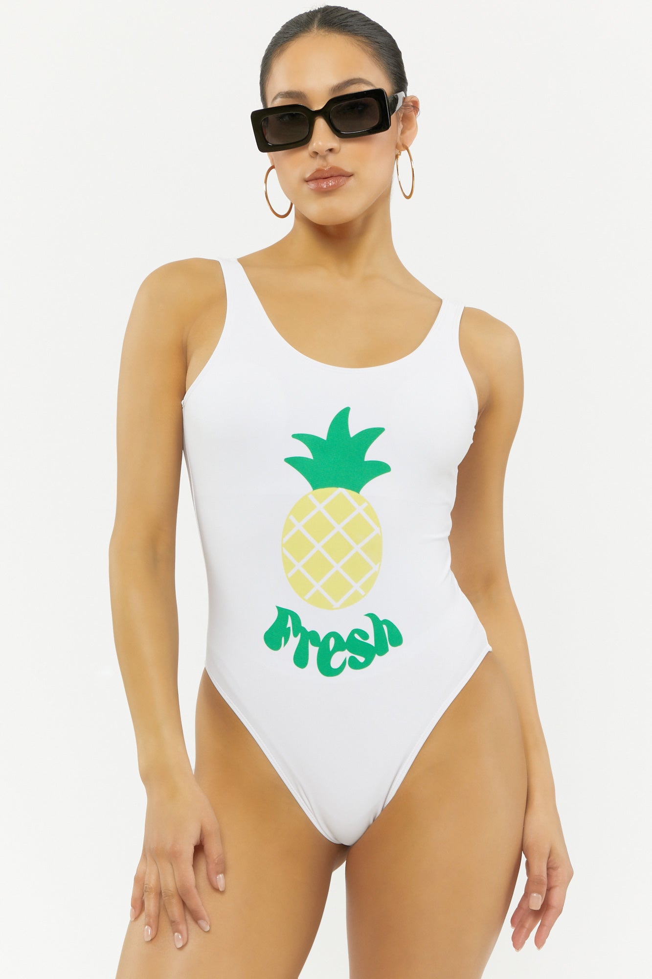 Pineapple One Shoulder Ruffle Swimsuit One Piece Beach Bathing