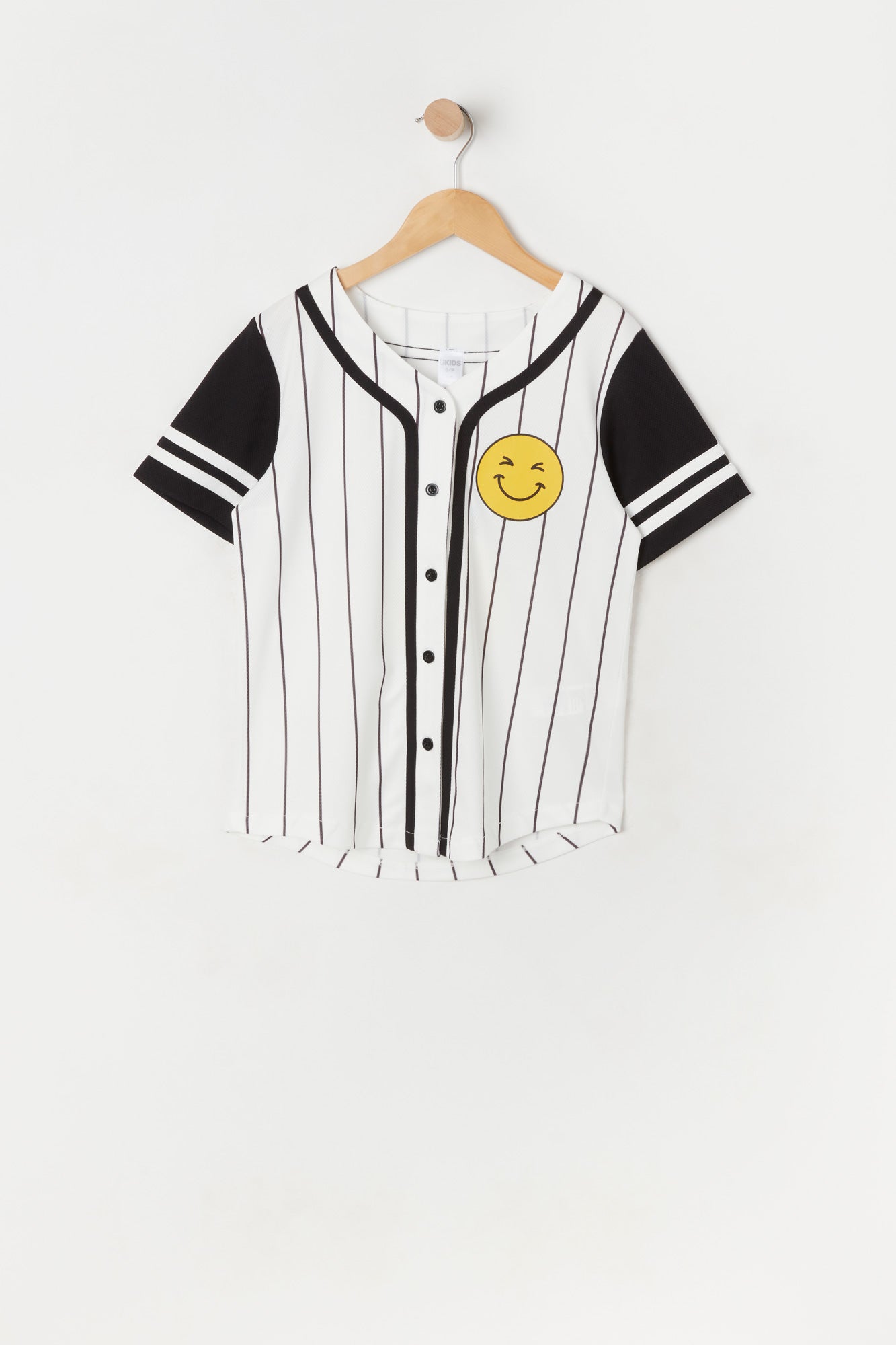 Urban Kids Girls Smiley Face Baseball Jersey