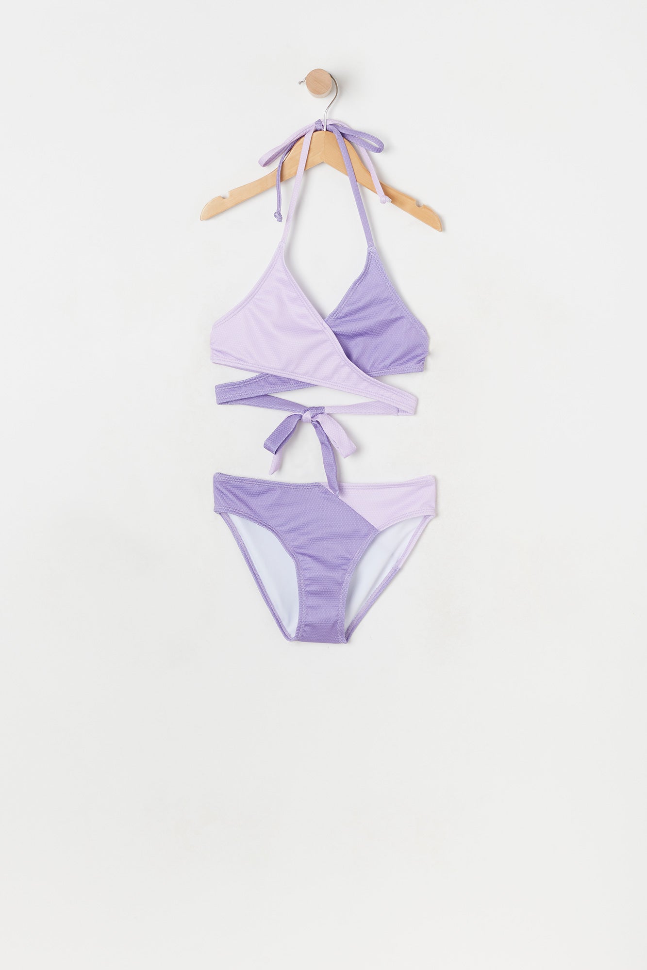 Girls Purple Colour Block Wrap Bikini – Urban Planet