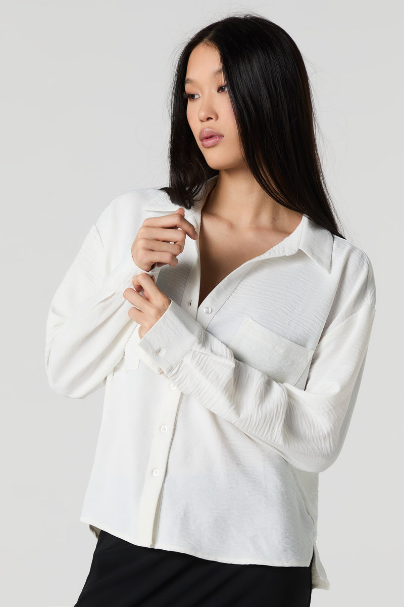 Haut fluide boutonné à manche longue