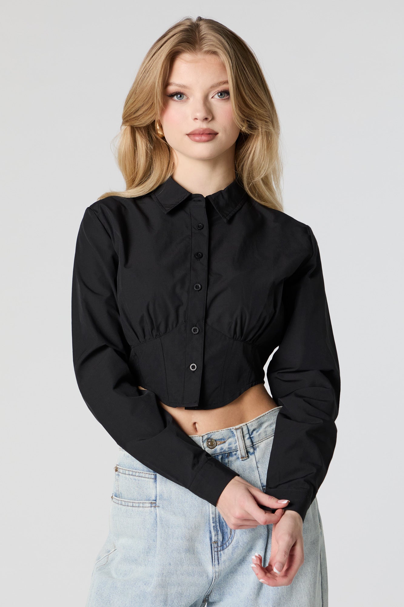 Corset Style Button-Up Top