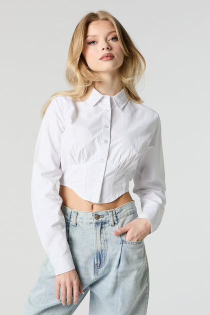 Corset Style Button-Up Top