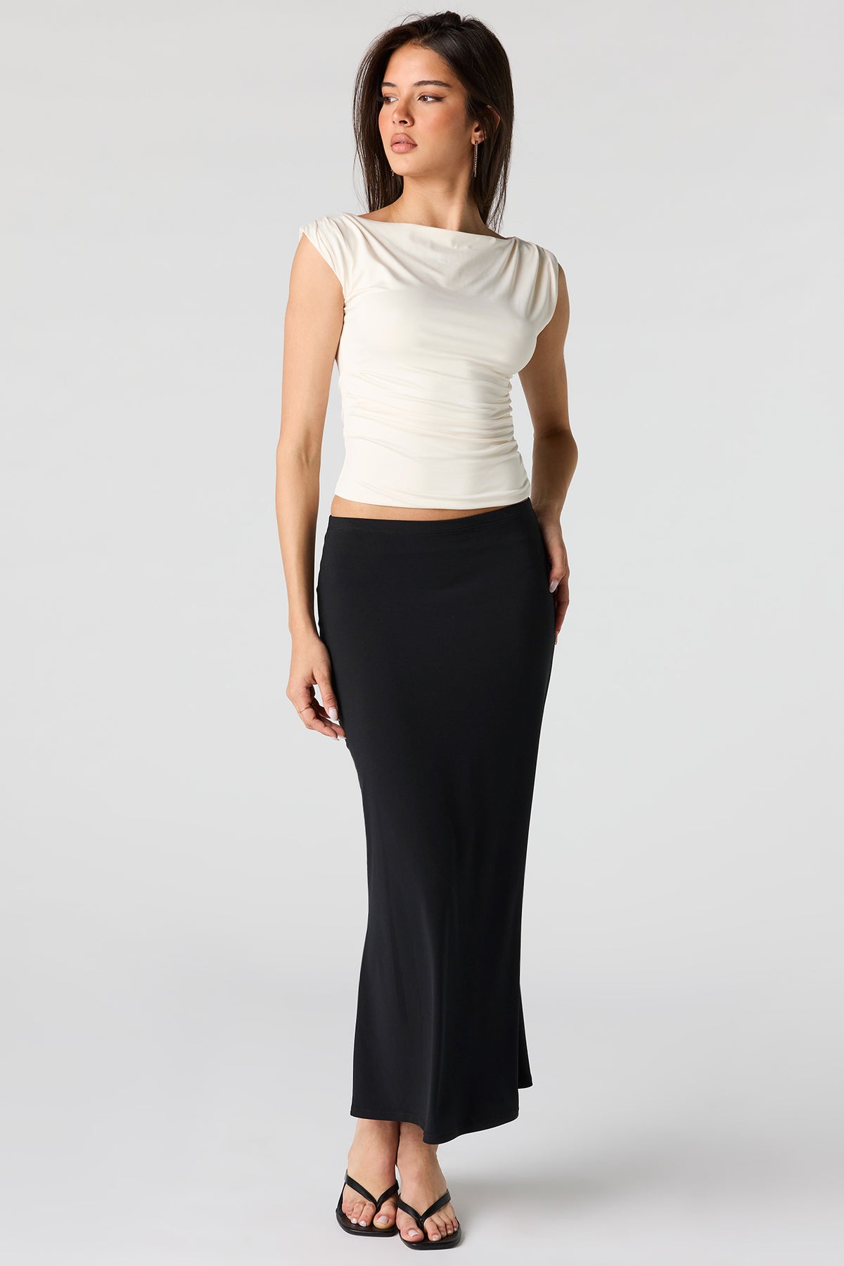 Alt View 3. Contour Boat Neck Top - Ivory