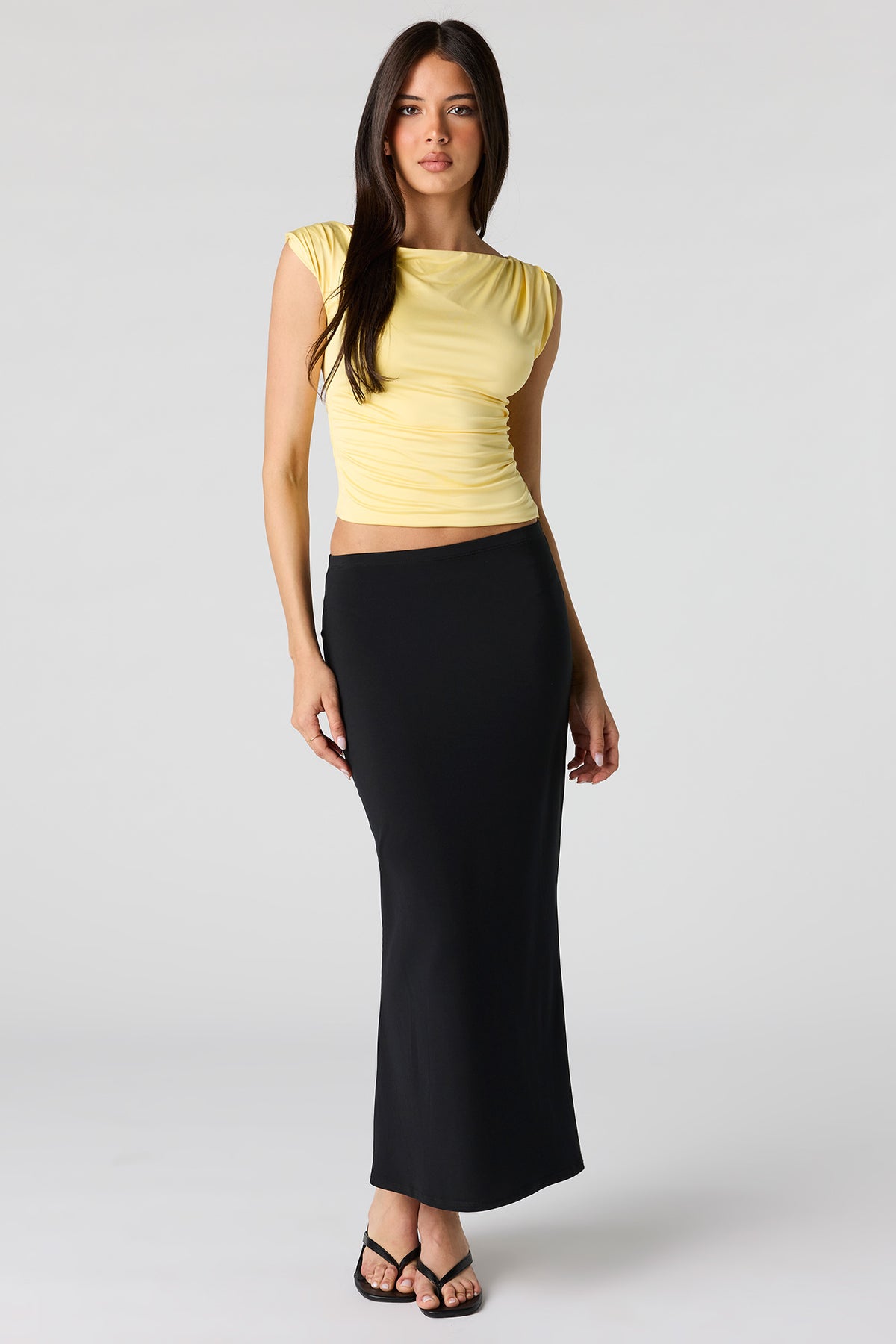 Alt View 3. Contour Boat Neck Top - Yellow