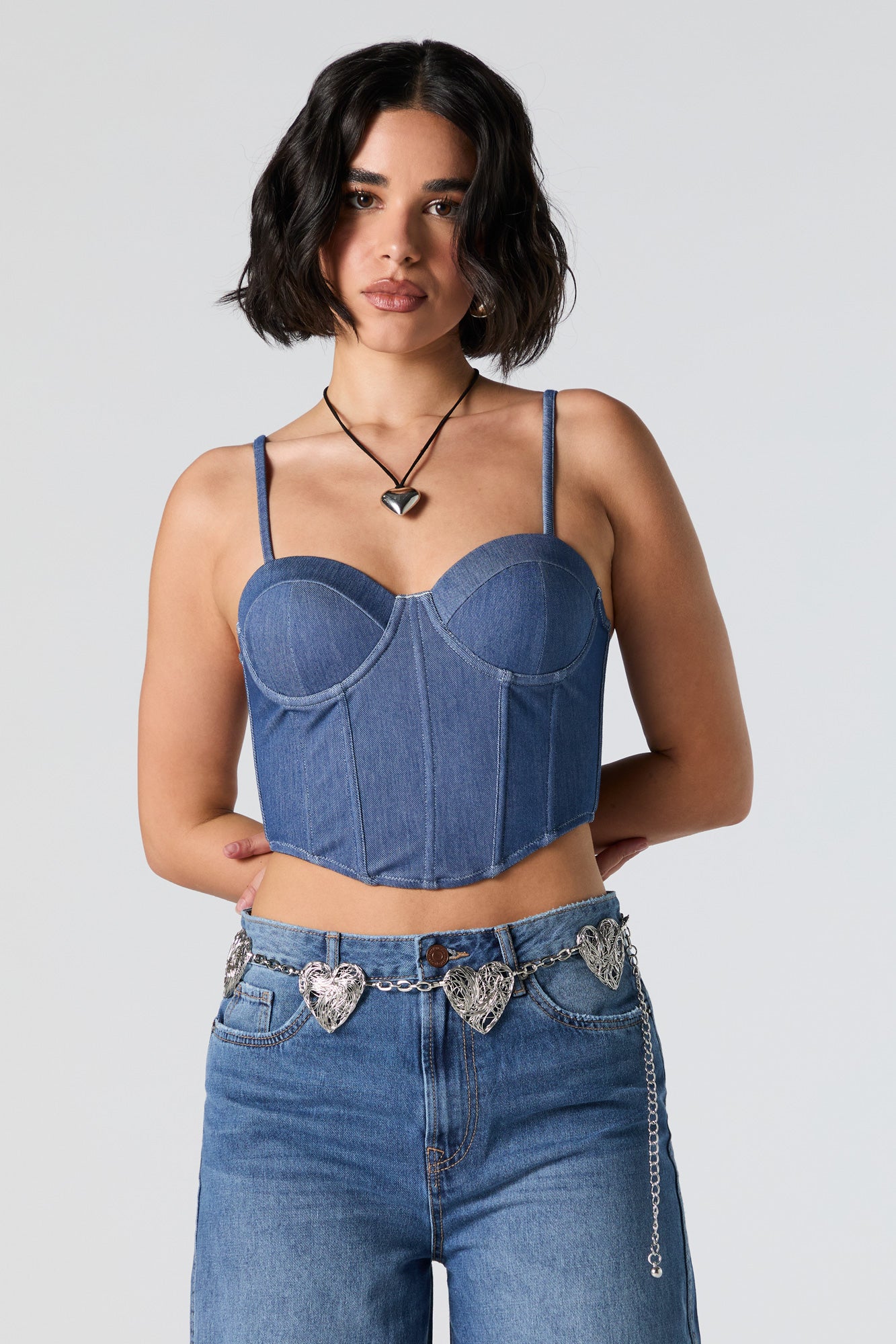 Débardeur corset en denim