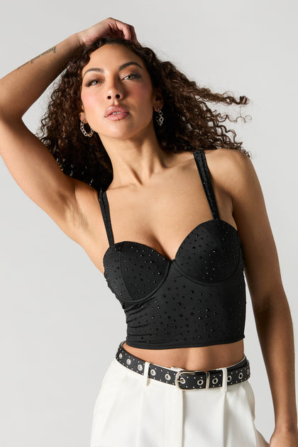 Bustier à décolleté enco eur avec pierres du Rhin