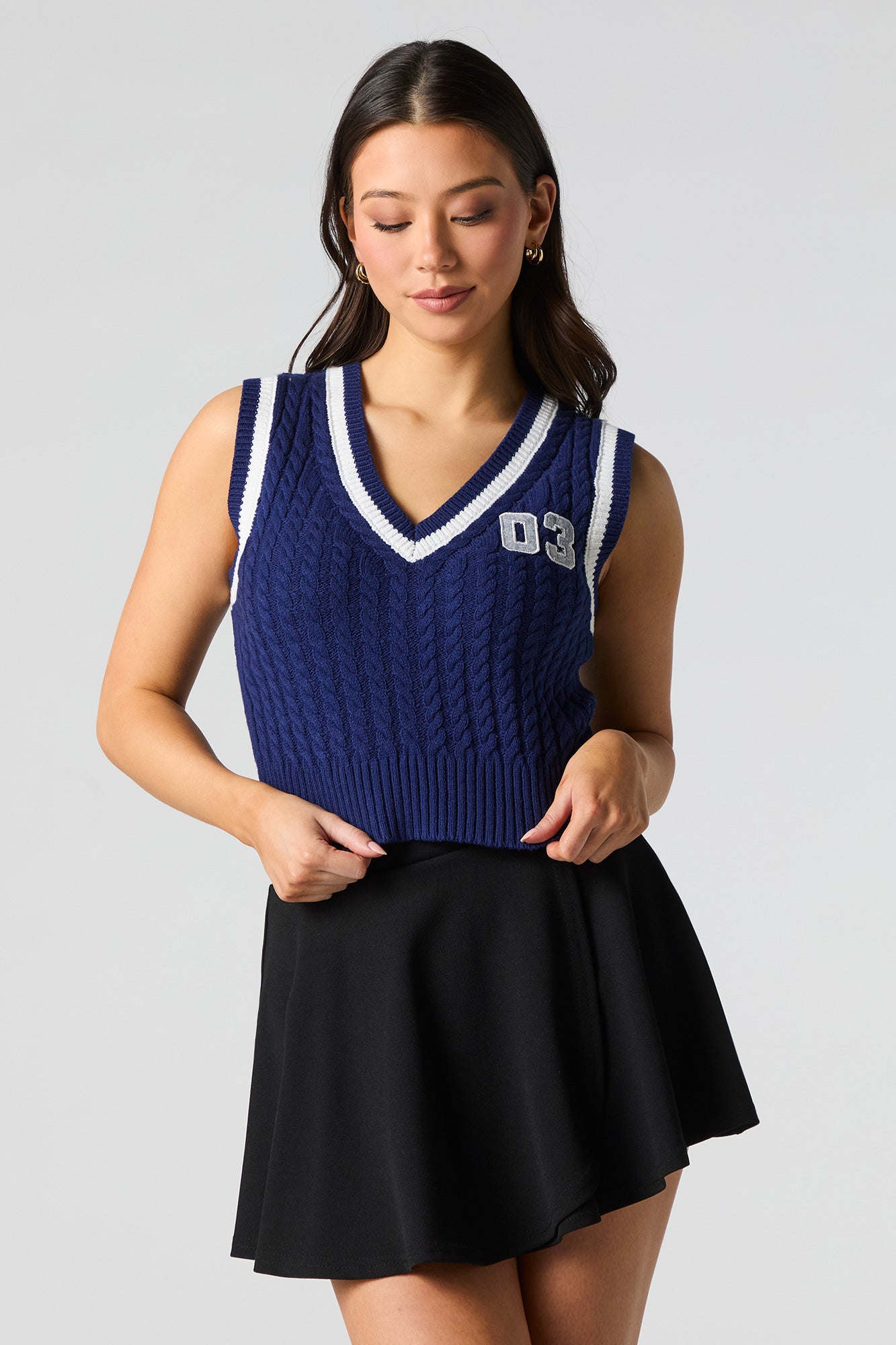 トップス UNIFORM EXPERIMENT COTTON CABL KNIT VEST Cable Knit Sweater Vest – Urban Planet