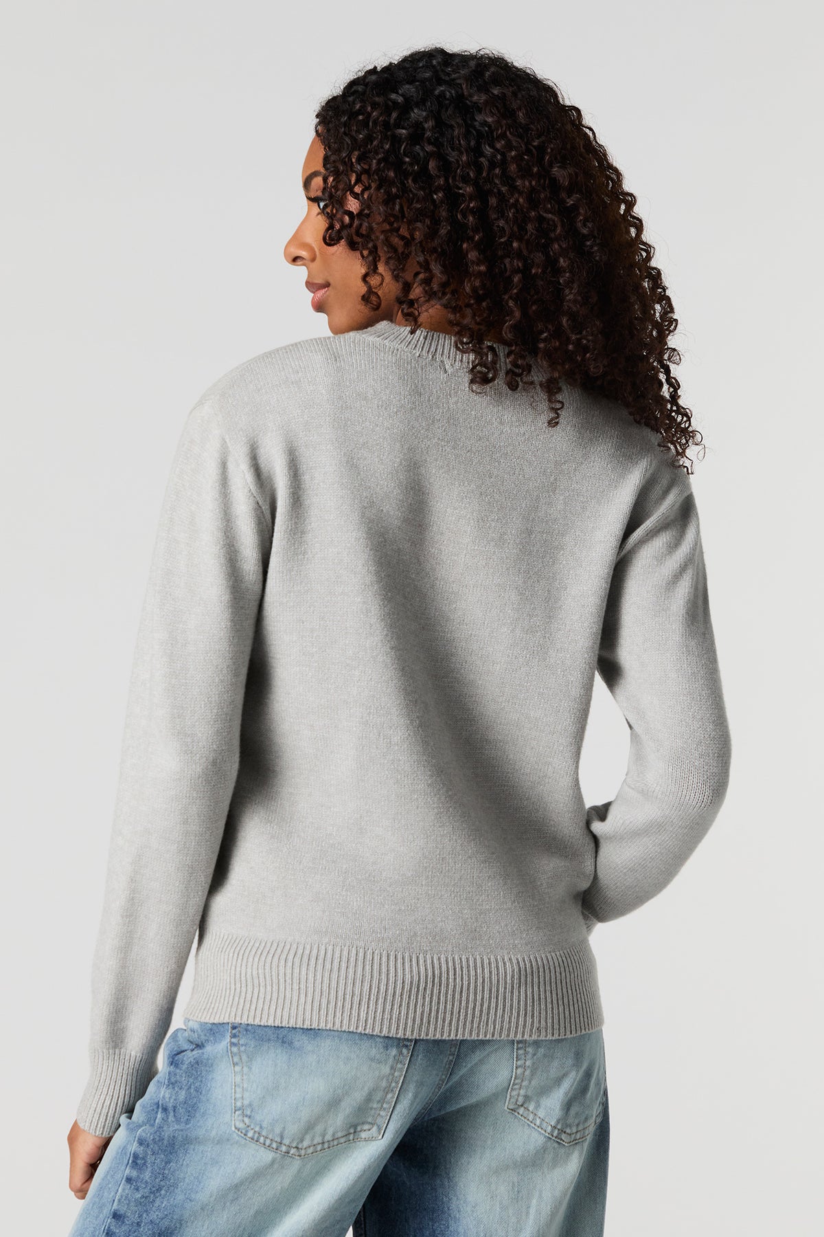 Alt View 2. City Jacquard Knit Sweater - Heather Grey