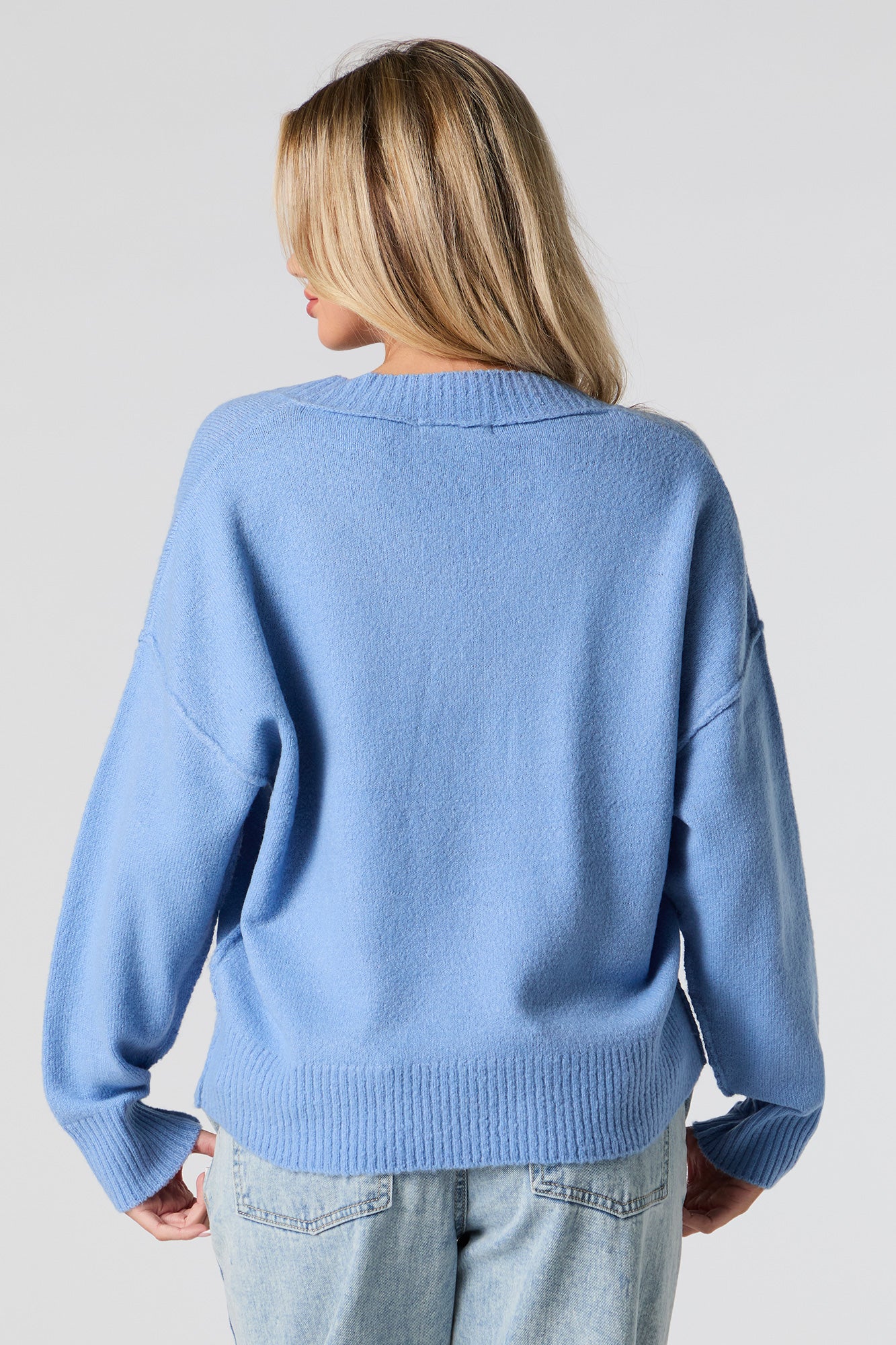 Mossy Knit V-Neck Sweater – Urban Planet