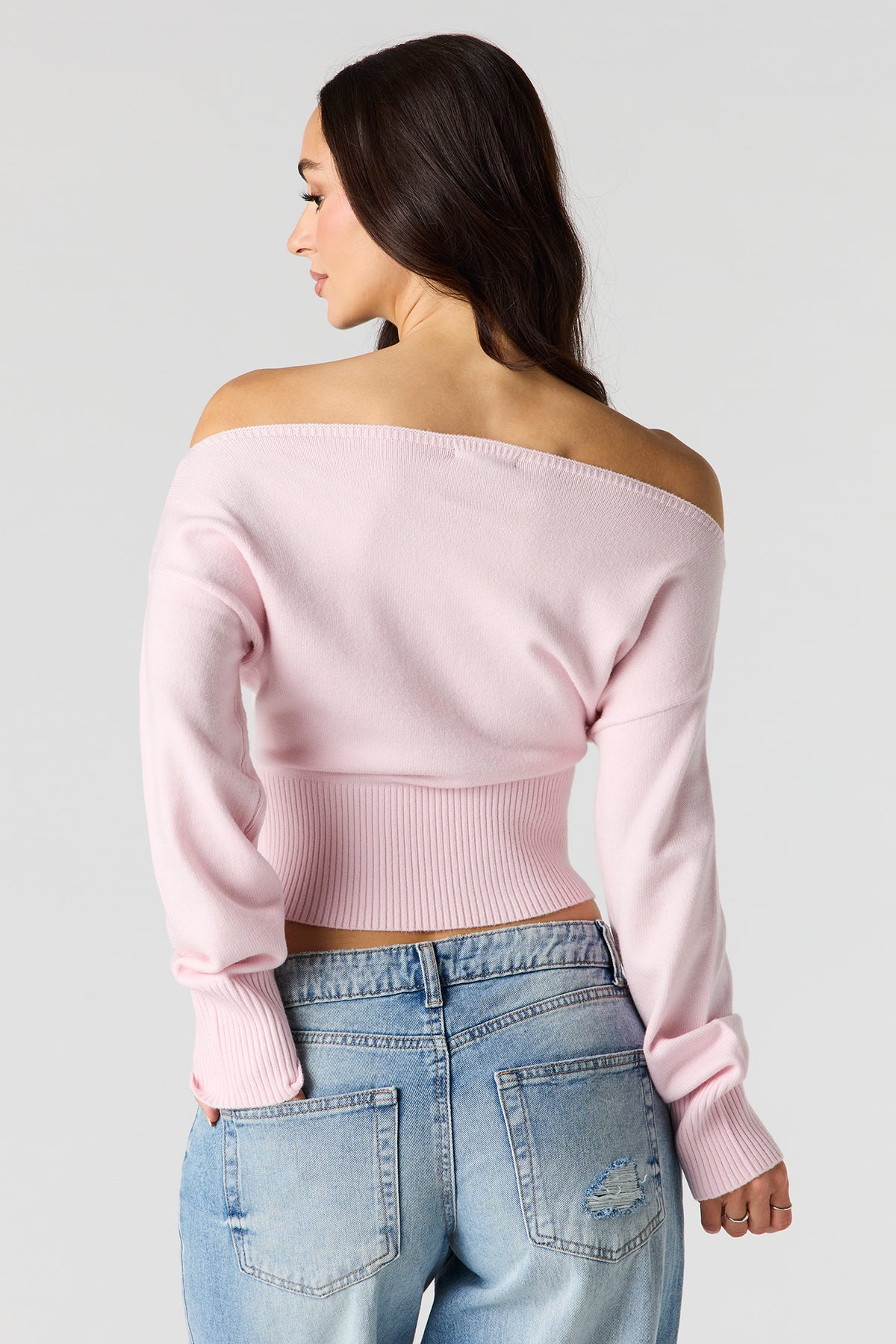 Alt View 2. Boat Neck Sweater - Light Pink