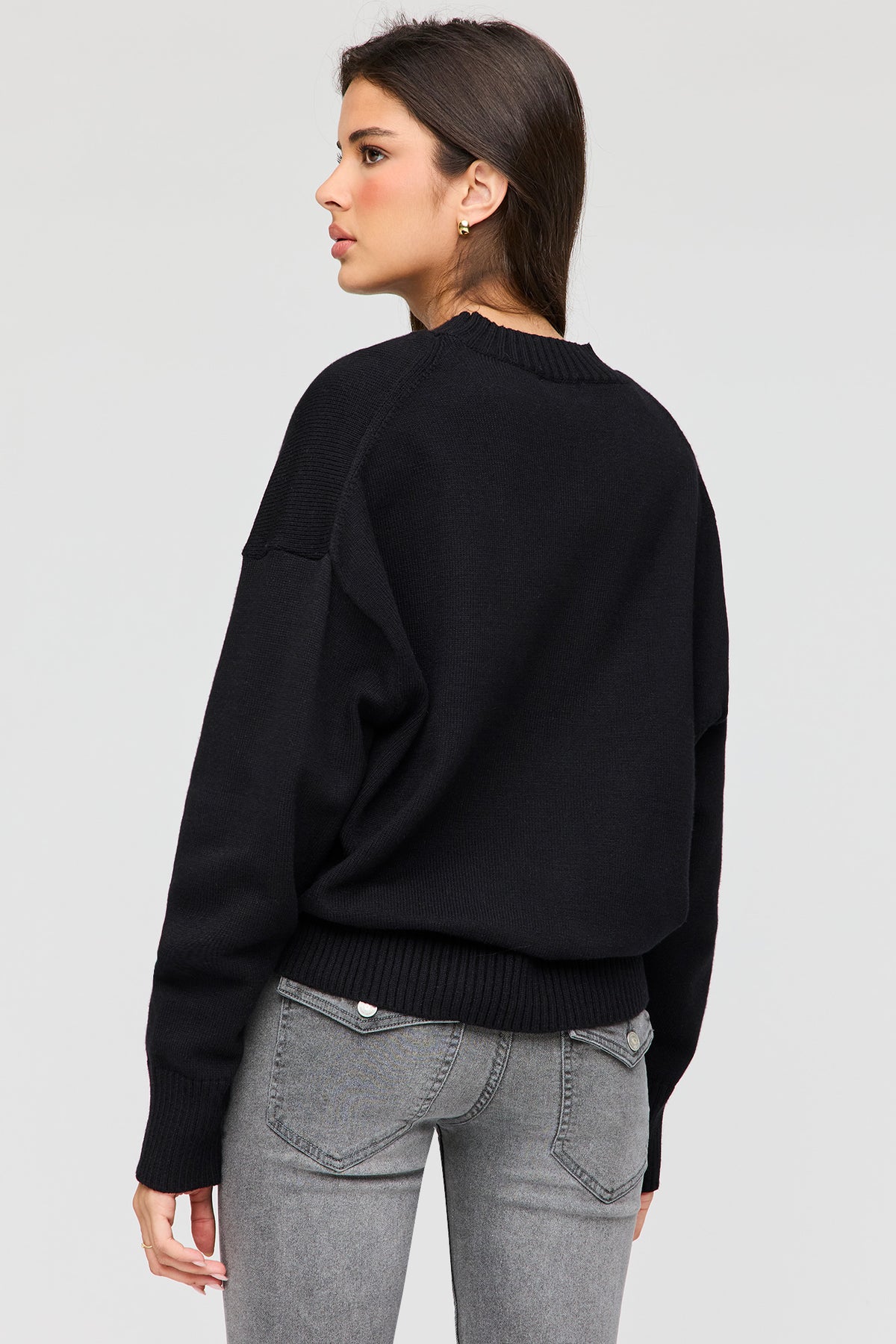 Alt View 2. Crewneck Sweater - Black