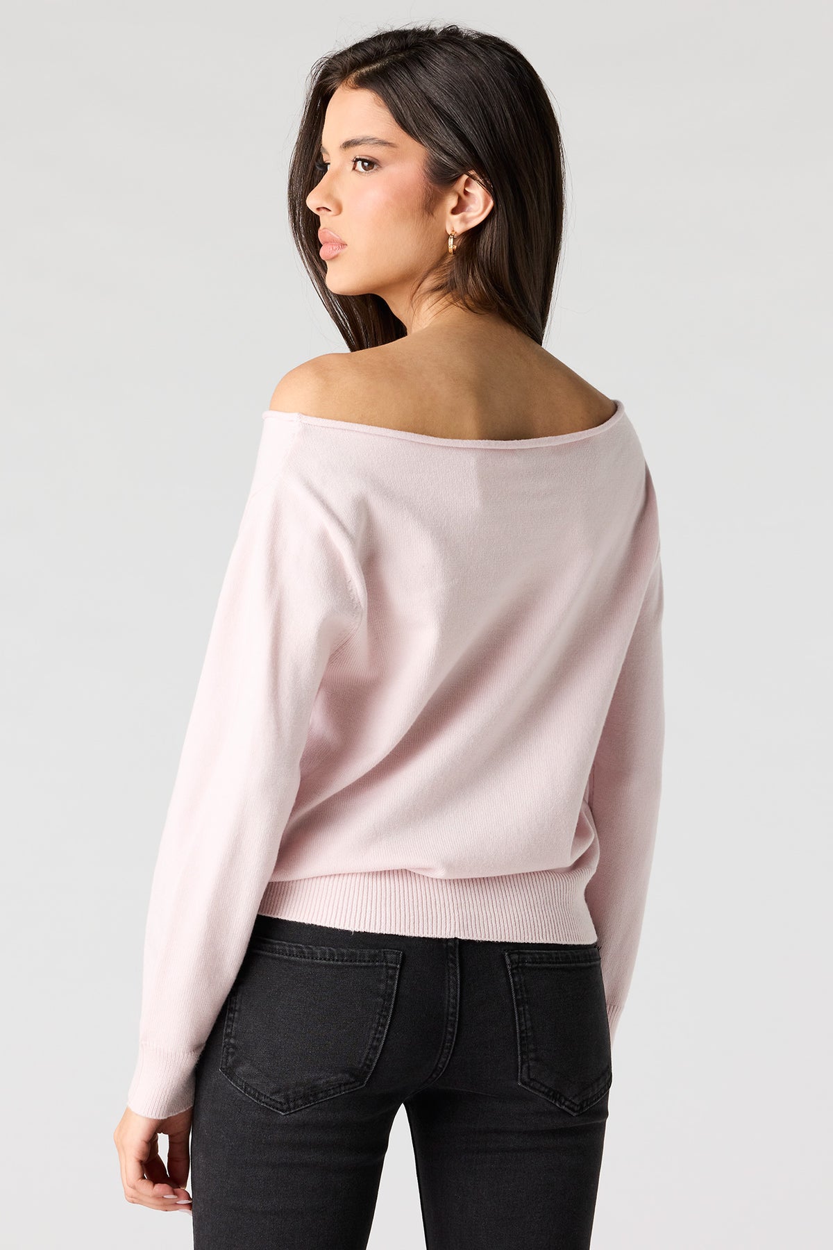 Alt View 2. Off Shoulder Sweater - Light Pink