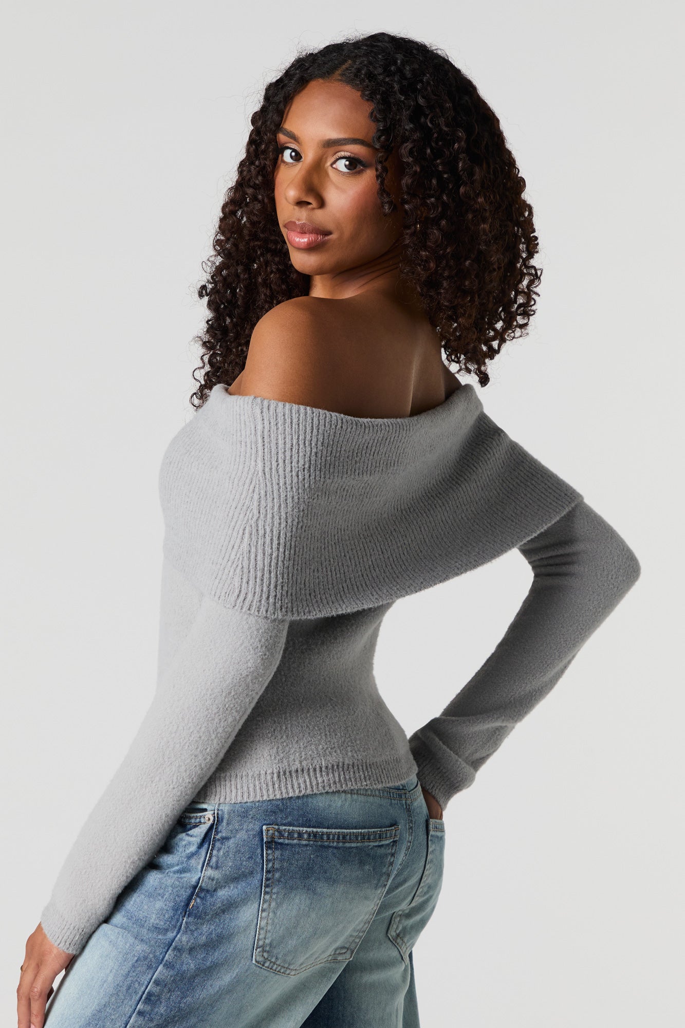 Soft Knit Off Shoulder Sweater – Urban Planet