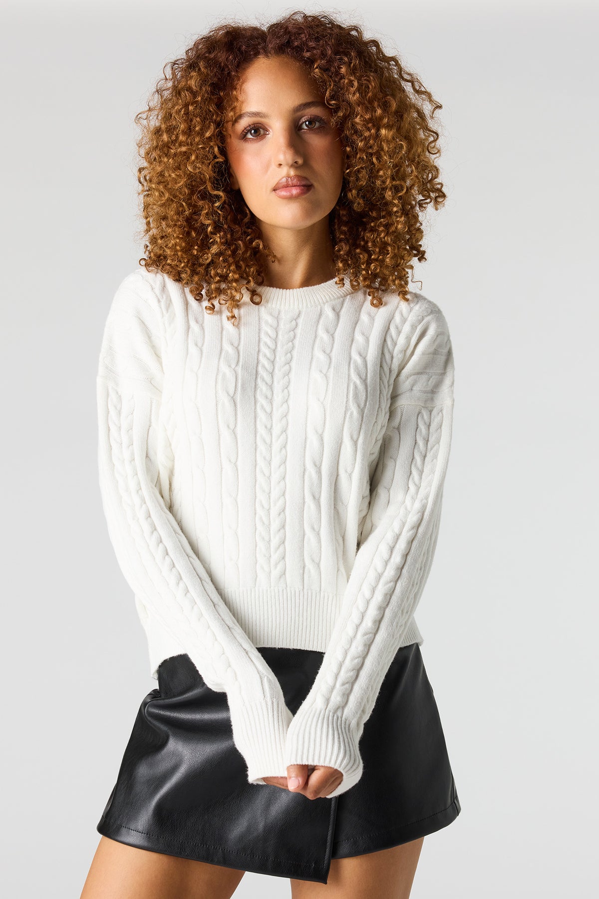 Cable Knit Sweater - Cream