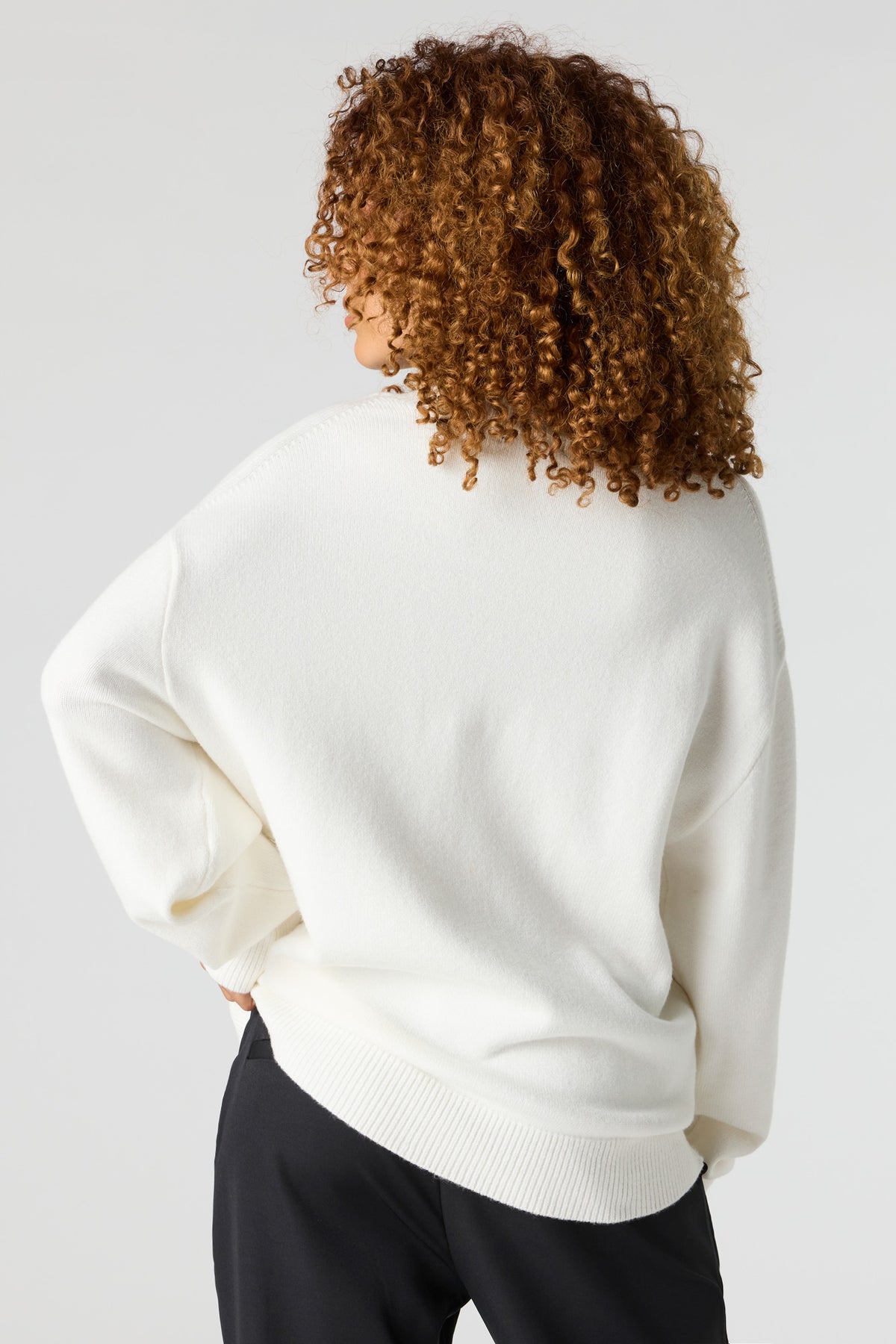 Alt View 2. Loose Fit Sweater - Cream