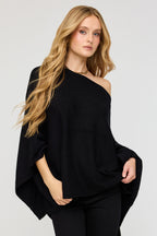 Poncho à col bateau en tricot