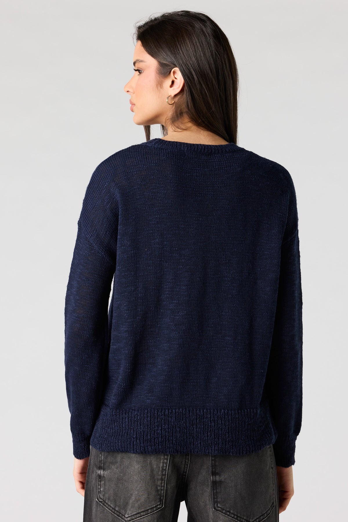 Alt View 2. Loose Fit Sweater - Navy