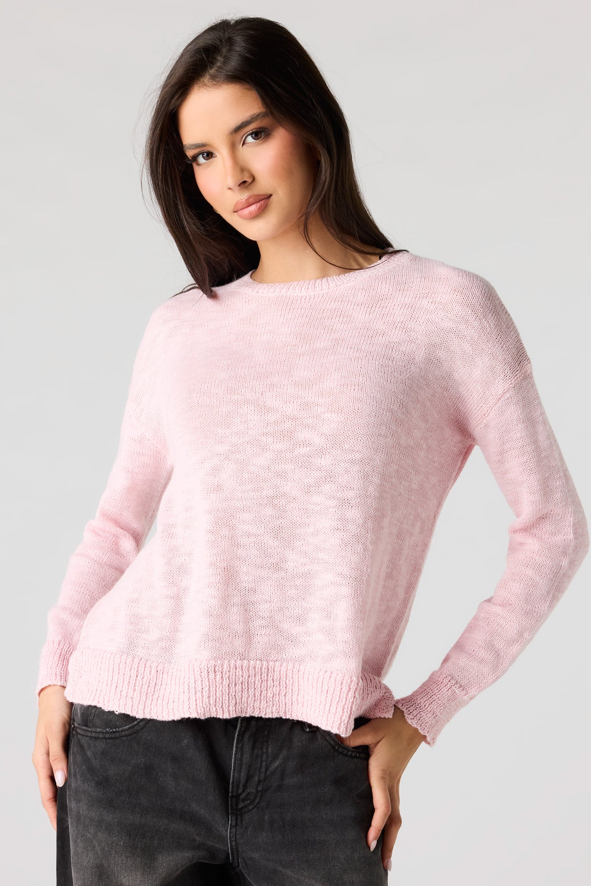 Loose Fit Sweater - Light Pink